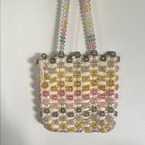 Cynthia Rowley Floral Beaded Tote - Pink, Yellow, Blue